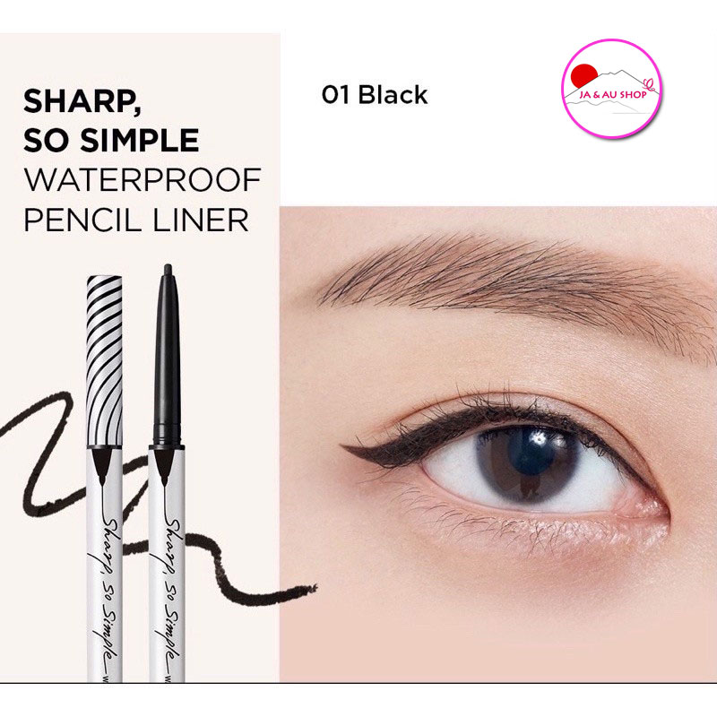 Chì Kẻ Mắt Clio Sharp So Simple Waterproof Pencil Liner #1 Black (Đen) 5