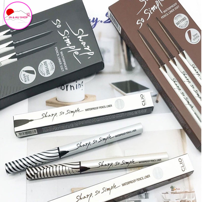 Chì Kẻ Mắt Clio Sharp So Simple Waterproof Pencil Liner #1 Black (Đen) 4