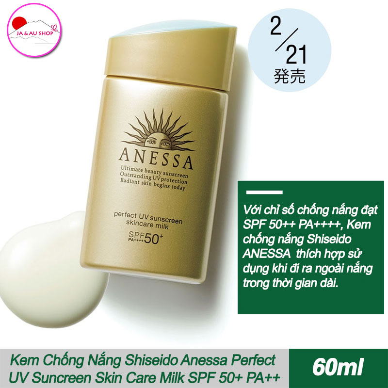 Kem Chống Nắng Shiseido Anessa Perfect UV Suncreen Skin Care Milk SPF 50+ PA++++ 60ml 2