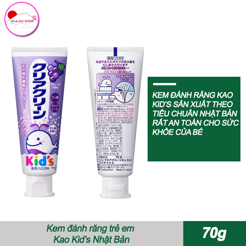 Kem đánh răng trẻ em Kao Kid’s 70g Nhật Bản 2