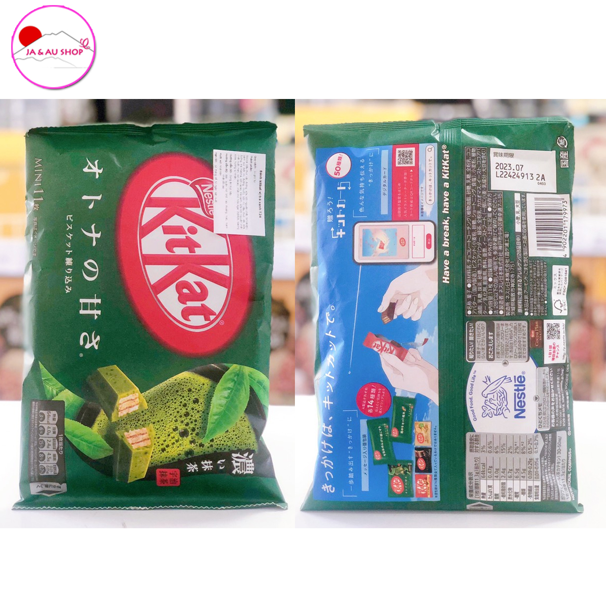 Kẹo KitKat Nestle Vị Matcha Trà Xanh Nhật Bản, Gói 11 thanh x 11.3g 4