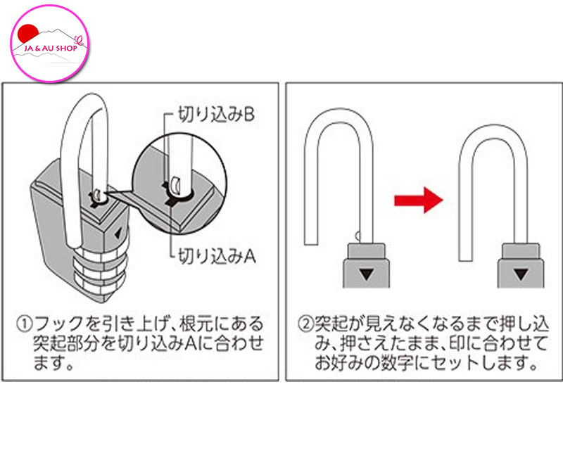 Jaaushop Khóa mã số mini cho vali thép không gỉ (5.5x2.5cm) - Suitcase lock 9