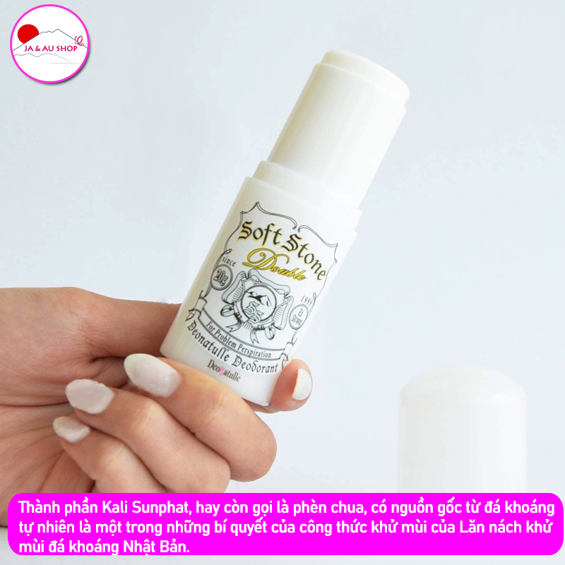 Lăn nách khử mùi đá khoáng Deonatulle Soft Stone Double W 20g 2