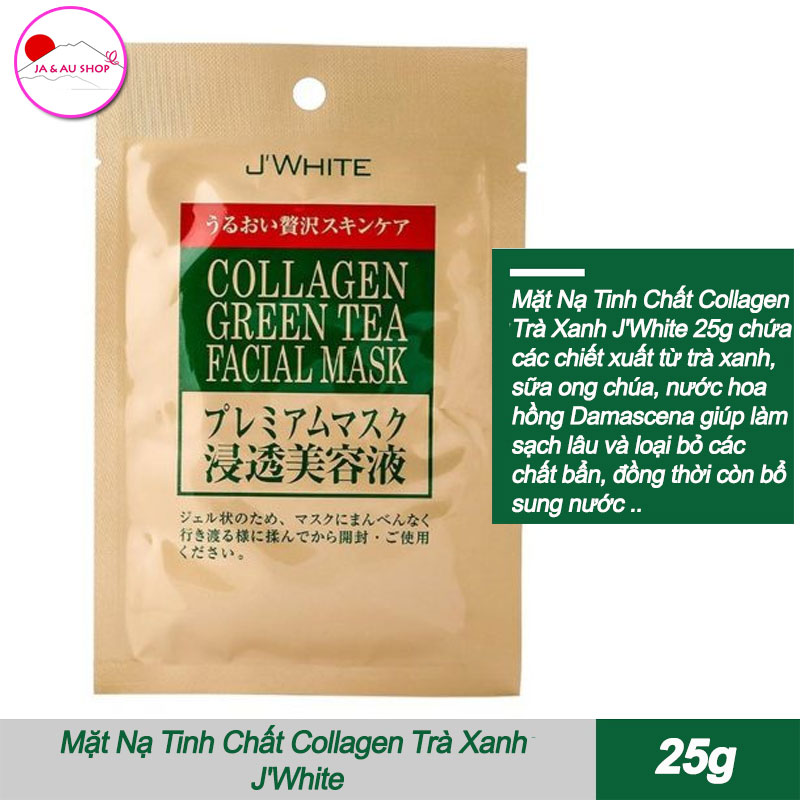 Mặt Nạ Tinh Chất Collagen Trà Xanh J'White 25g Lẻ 1 Miếng 3