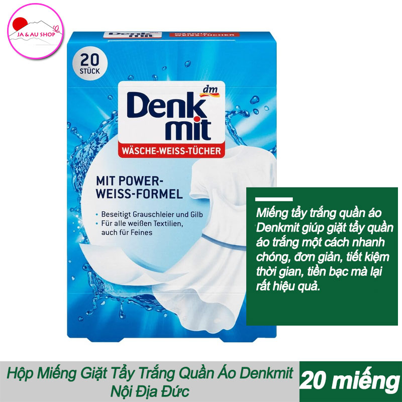Miếng Giặt Tẩy Trắng Quần Áo Denkmit - Hộp 20 miếng 2