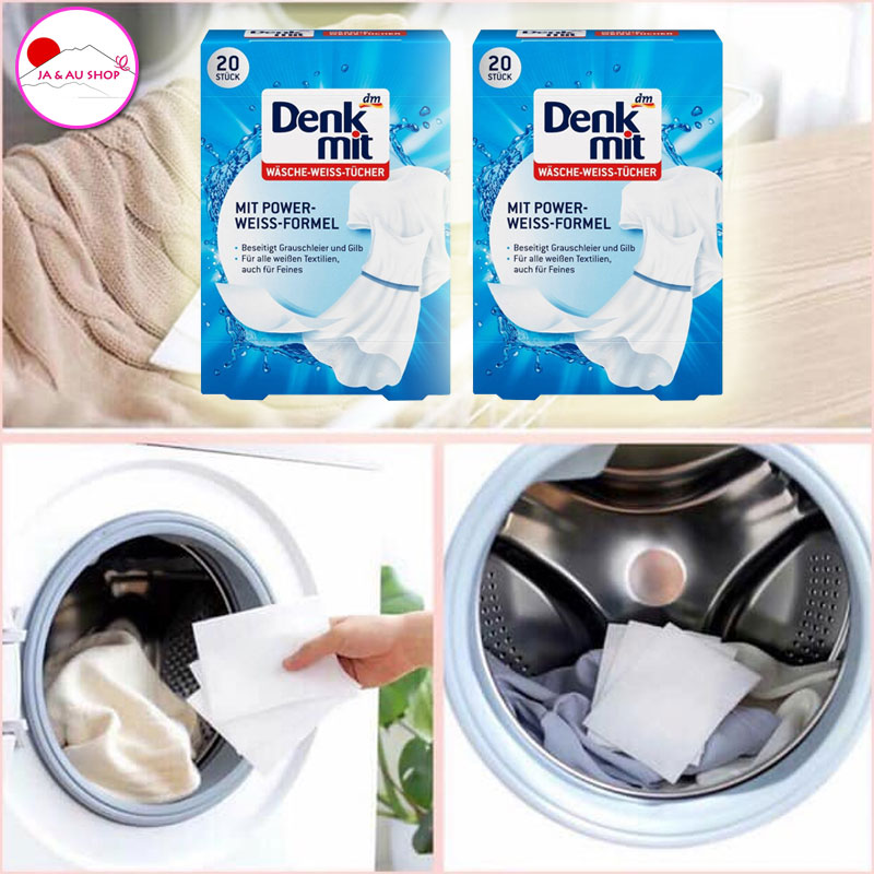 Miếng Giặt Tẩy Trắng Quần Áo Denkmit - Hộp 20 miếng 4