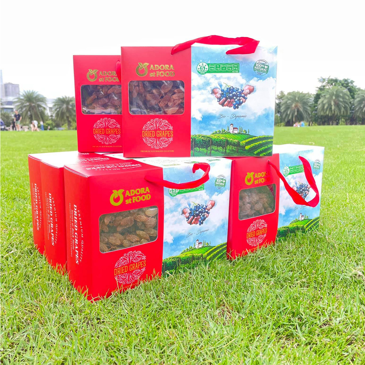 Nho khô nguyên cành Dried Grapes Adora Crimson, không chất bảo quản, giữ nguyên chất dinh dưỡng, vitamin trong trái nho