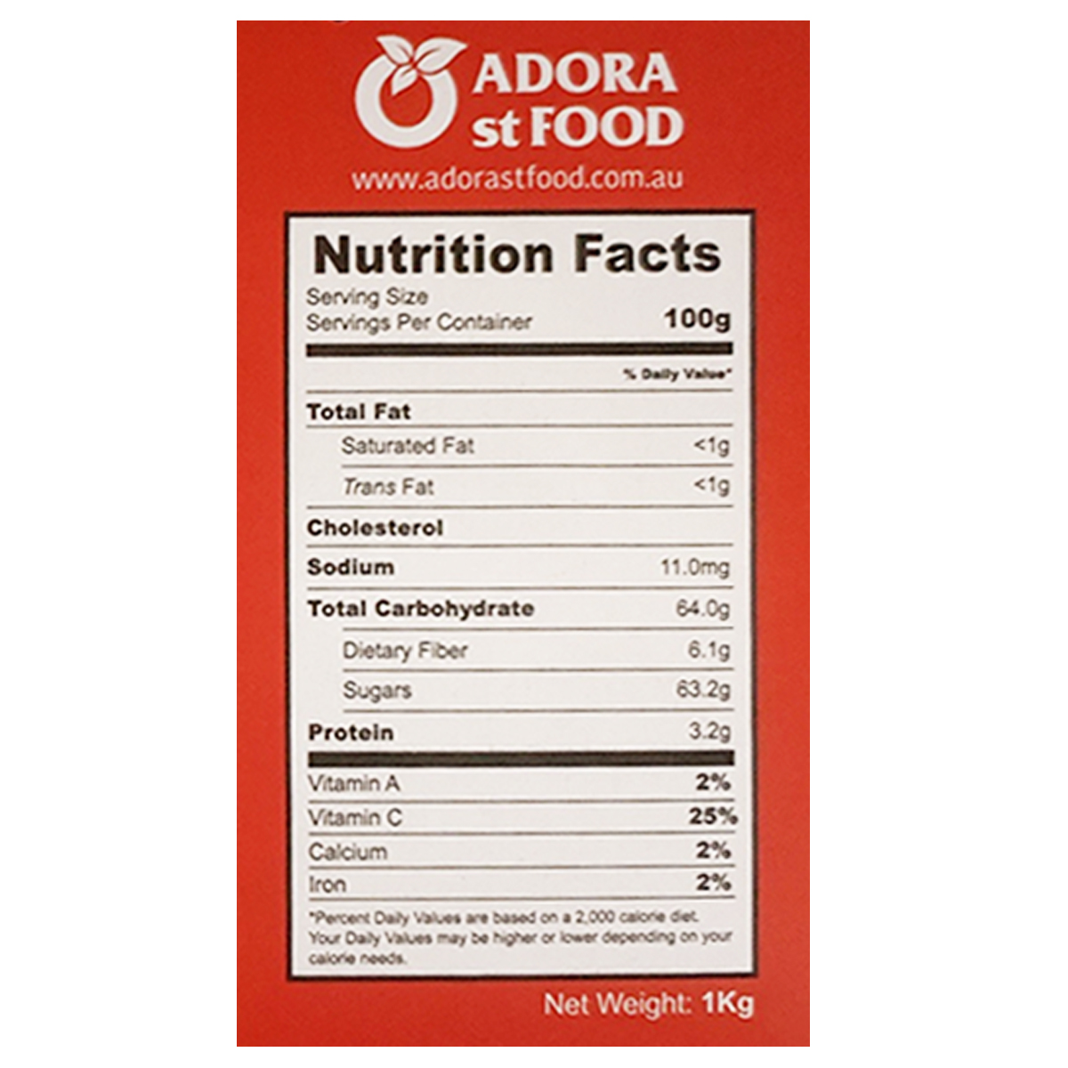 Thành phần Nho khô Adora Crimson