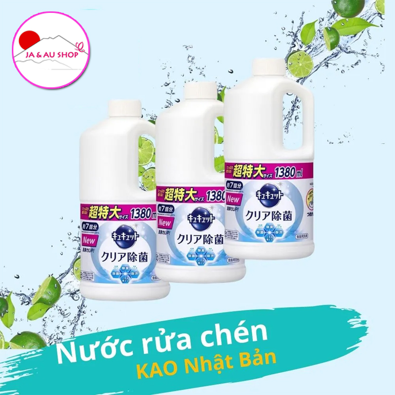 Nước Rửa Bát Kyukyuto Kao 1380ml 4