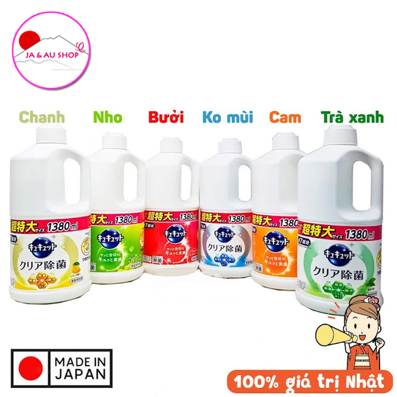 Nước Rửa Bát Kyukyuto Kao 1380ml 3