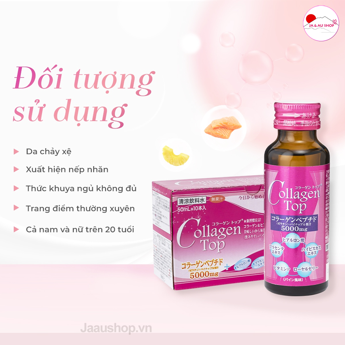 Nước uống Collagen Top SHINNIPPAI Nhật Bản - Hộp 10 chai x 50ml đối tượng sử dụng