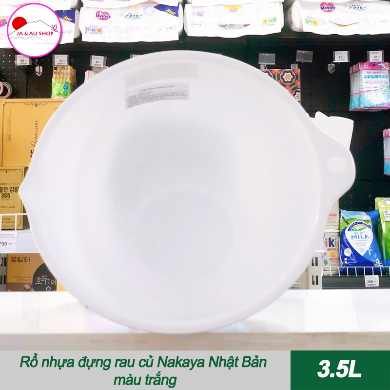 Rổ nhựa Nakaya Nhật Bản 3.5L màu trắng 2