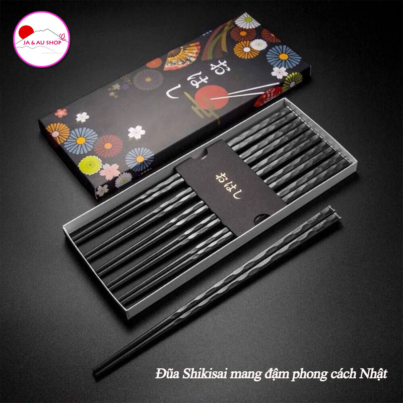 Set 5 đôi đũa kháng khuẩn Shikisai Nhật Bản 2