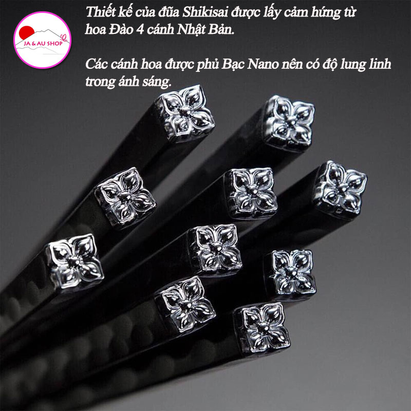 Set 5 đôi đũa kháng khuẩn Shikisai Nhật Bản 3