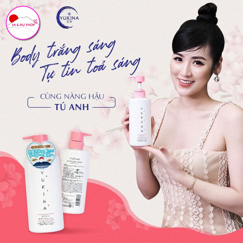 Sữa tắm trắng da Yukina Body Wash Nhật Bản 500g 4