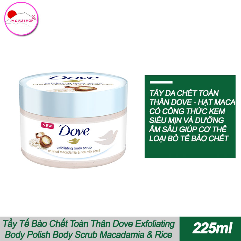 Tẩy Tế Bào Chết Toàn Thân Dove Exfoliating Body Polish Body Scrub Macadamia & Rice 225ml 4