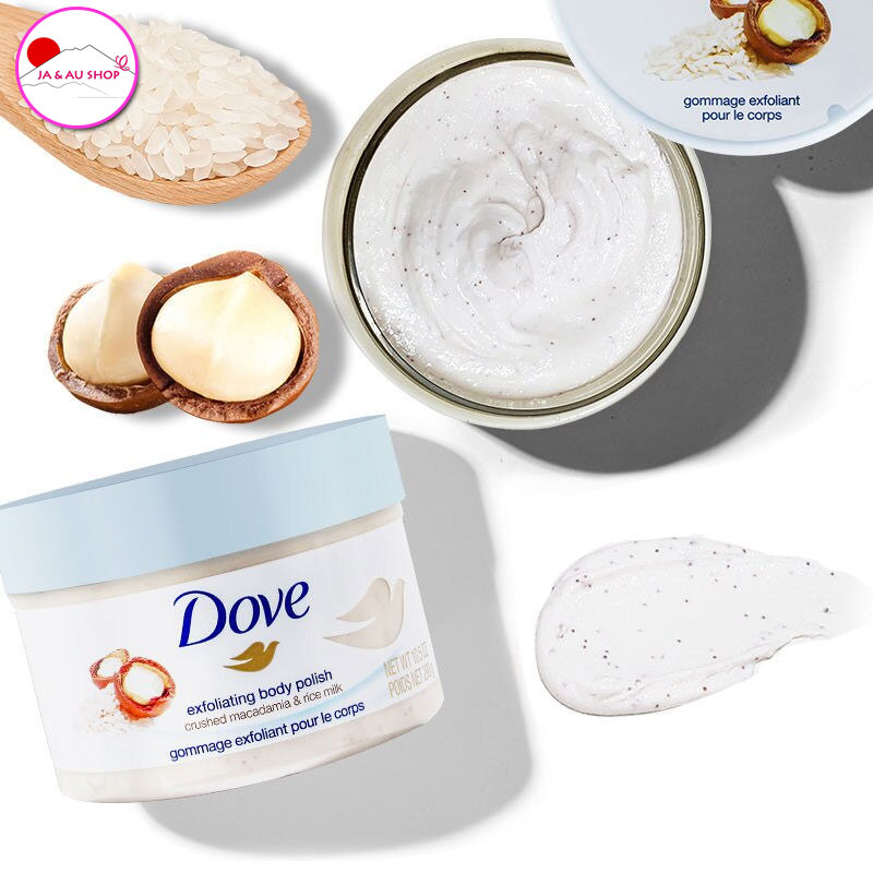 Tẩy Tế Bào Chết Toàn Thân Dove Exfoliating Body Polish Body Scrub Macadamia & Rice 225ml 5