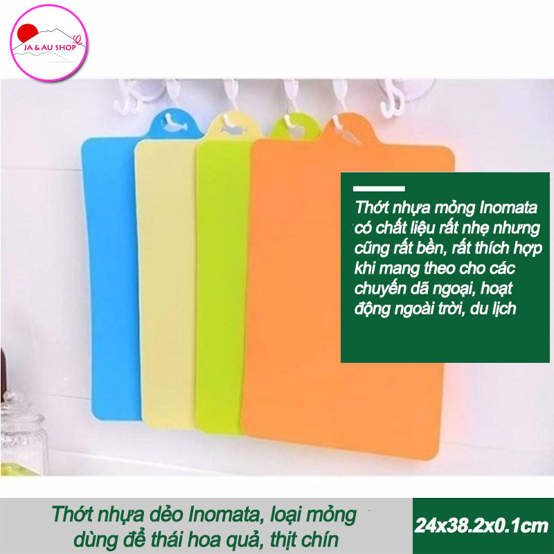 Thớt nhựa dẻo Inomata, loại mỏng dùng để thái hoa quả, thịt chín 2