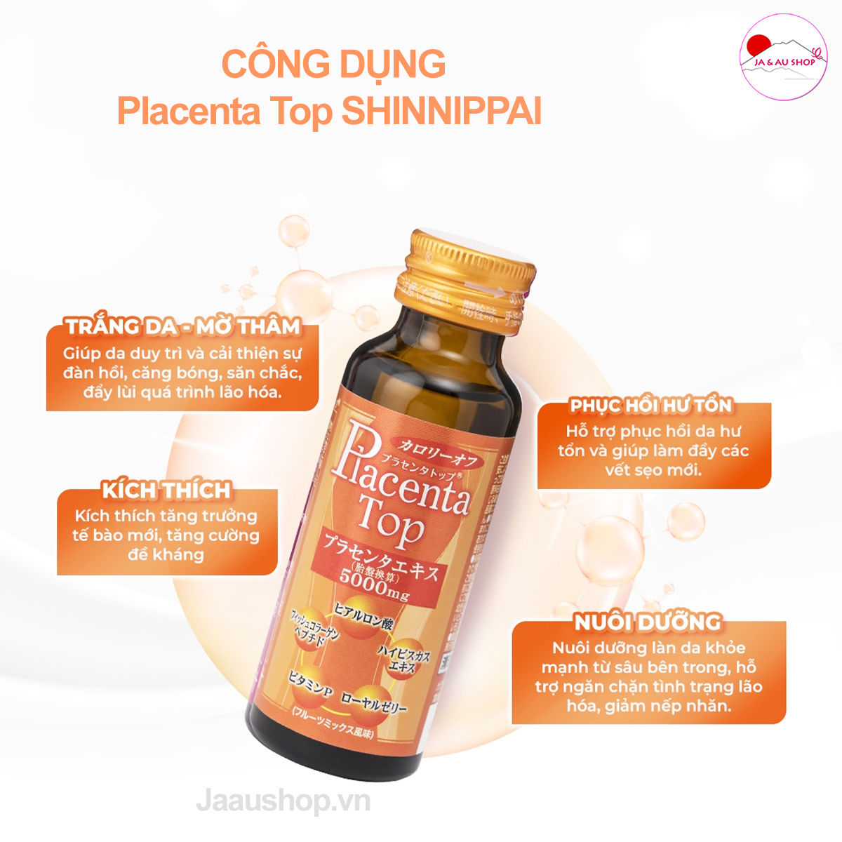 Thực phẩm bổ sung Nước uống Placenta Top 5000mg 10 lọ x 50ml 8