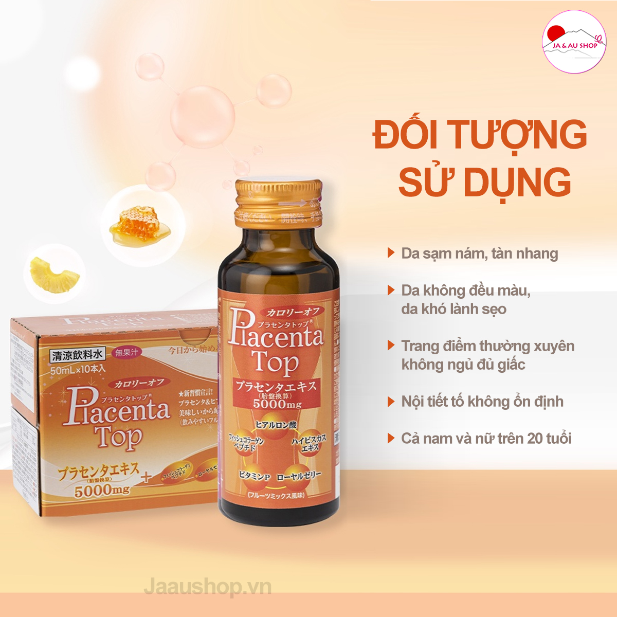 Thực phẩm bổ sung Nước uống Placenta Top 5000mg 10 lọ x 50ml 9