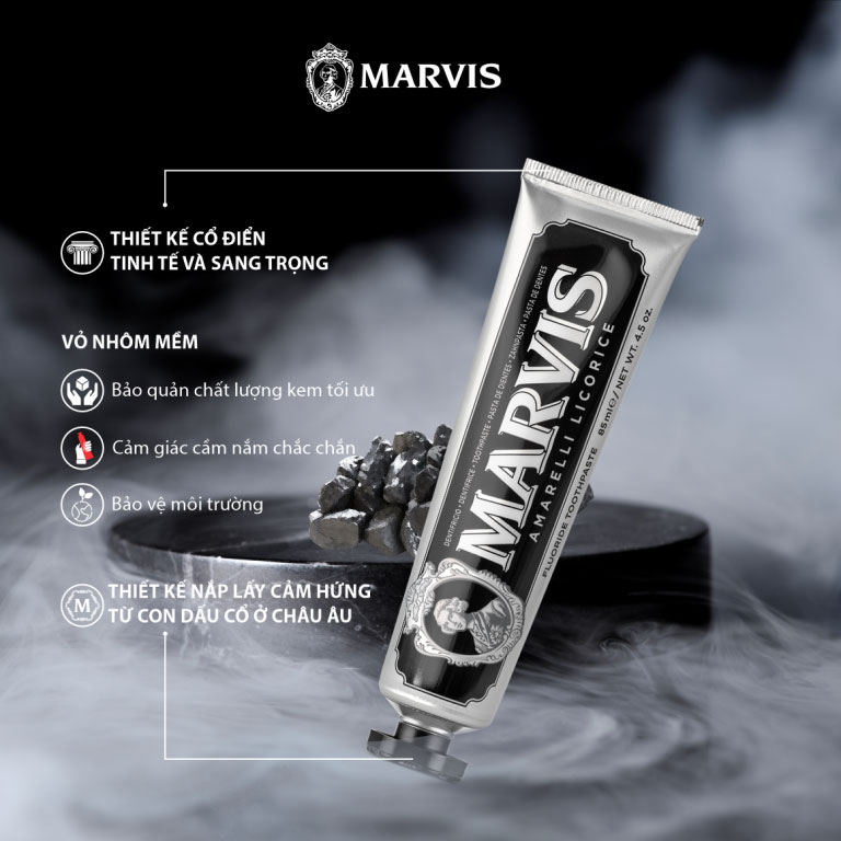 Kem đánh răng Marvis Amarelli Licorice Ý 85ml 7