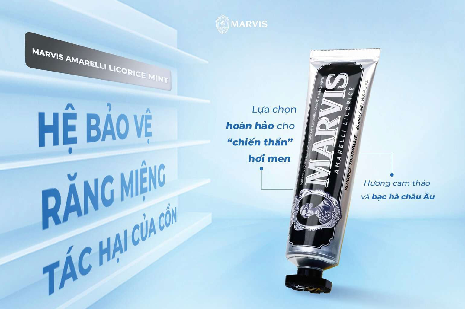 Marvis Amarelli Licorice – Giải pháp cho vết ố từ trà và cà phê