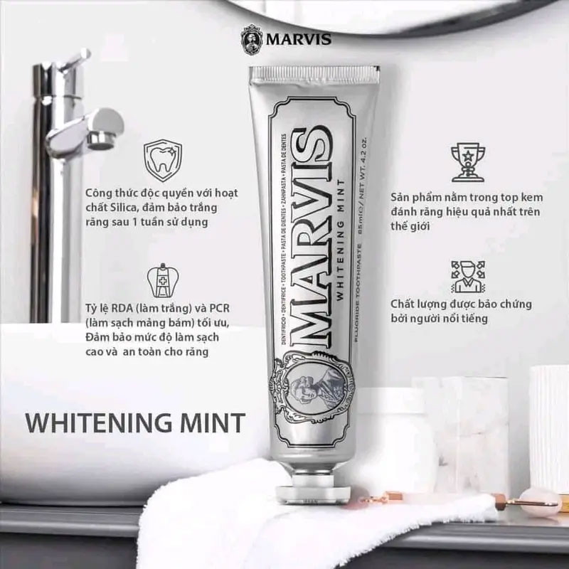 Marvis Whitening Mint – Bí quyết cho nụ cười trắng sáng