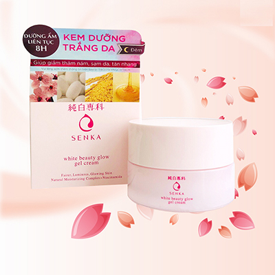 Kem dưỡng trắng da ban đêm Senka White Beauty Glow Gel Cream 50g 2