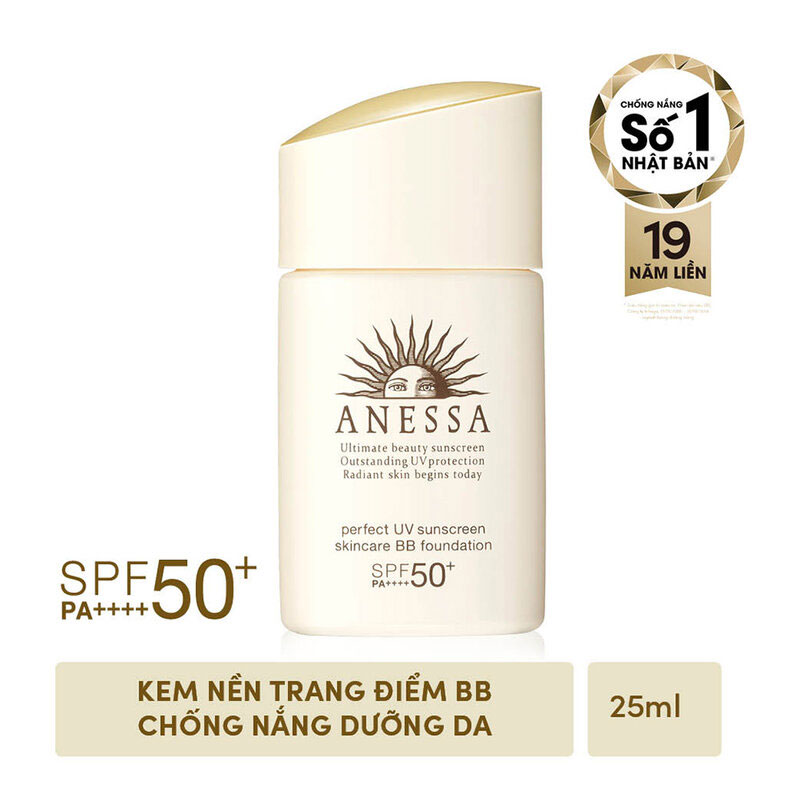 Kem Trang Điểm Chống Nắng Anessa Perfect BB Base Beauty Booster Spf50+ Pa++++ Tông Sáng (25ml) 1