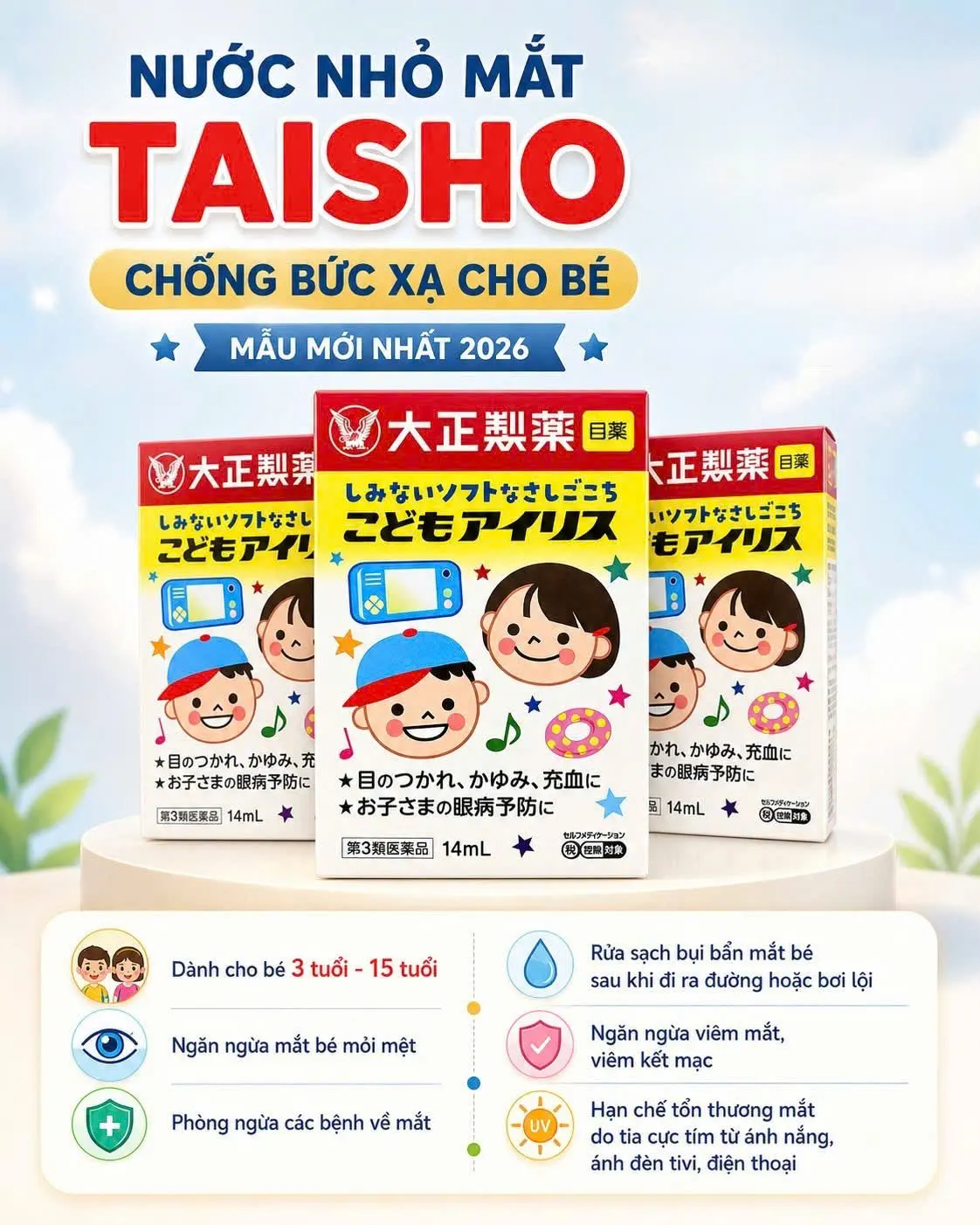 Độ tuổi sử dụng nước nhỏ mắt Taisho cho trẻ