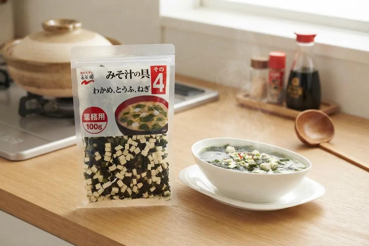 Rong biển đậu hũ Nagatanien Nhật Bản 100g gói lớn nấu súp Miso chuẩn vị