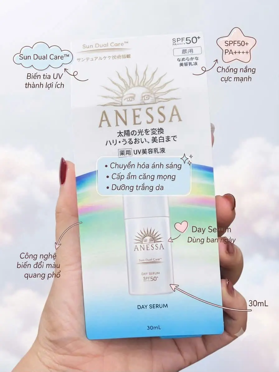 Công nghệ Sun Dual Care và kết cấu serum nâng tông sắc hồng của Anessa Day Serum