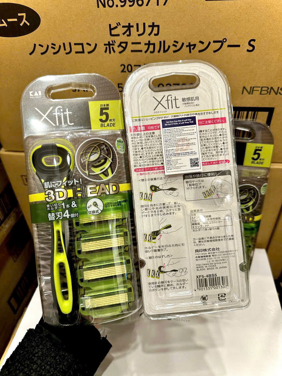 Set dao cạo râu 5 lưỡi Kép Xfit Kai 4