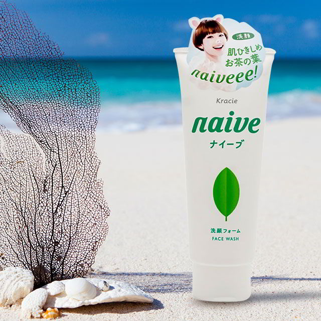 Sữa Rửa Mặt Kracie Naive Chanh/Nha đam/Trà xanh/Đào - 130g Trà xanh