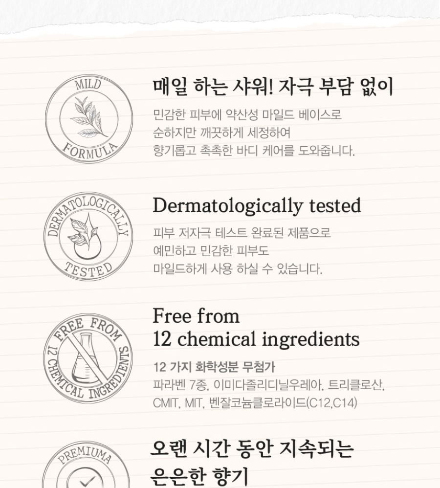 Sữa tắm Jmella dưỡng ẩm hương nước hoa No.2 Hàn Quốc 1000ml 8