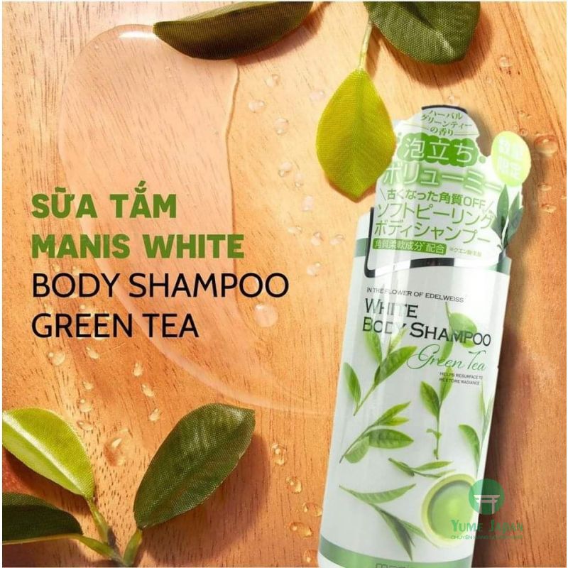 Sữa tắm manis dưỡng trắng chiết xuất trà xanh 450ml 2