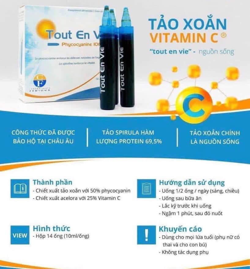 Tảo tươi Tout En Vie - Hộp 14 ống 2