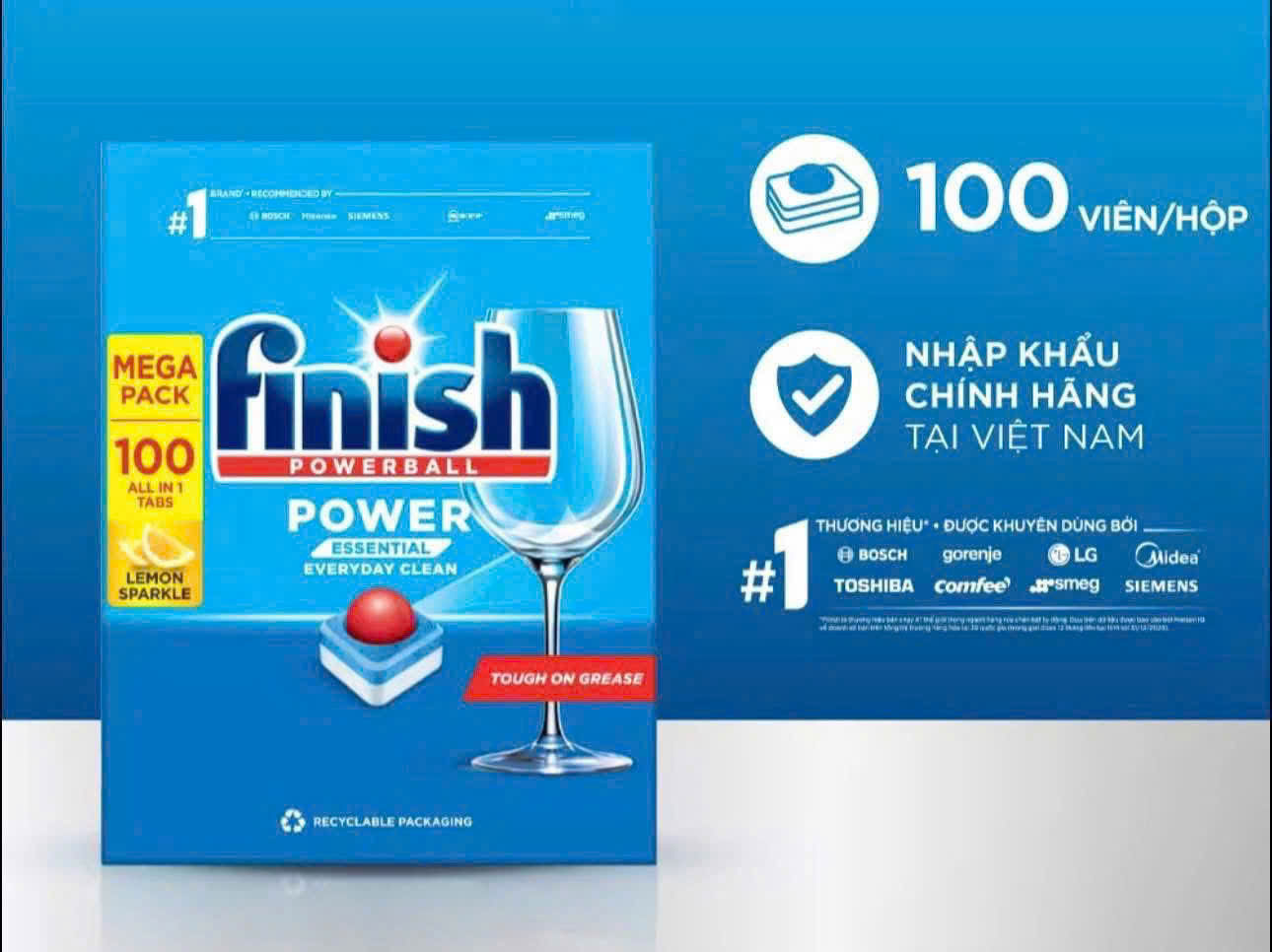 Viên rửa bát Finish Power Essential Đức 100 viên 2