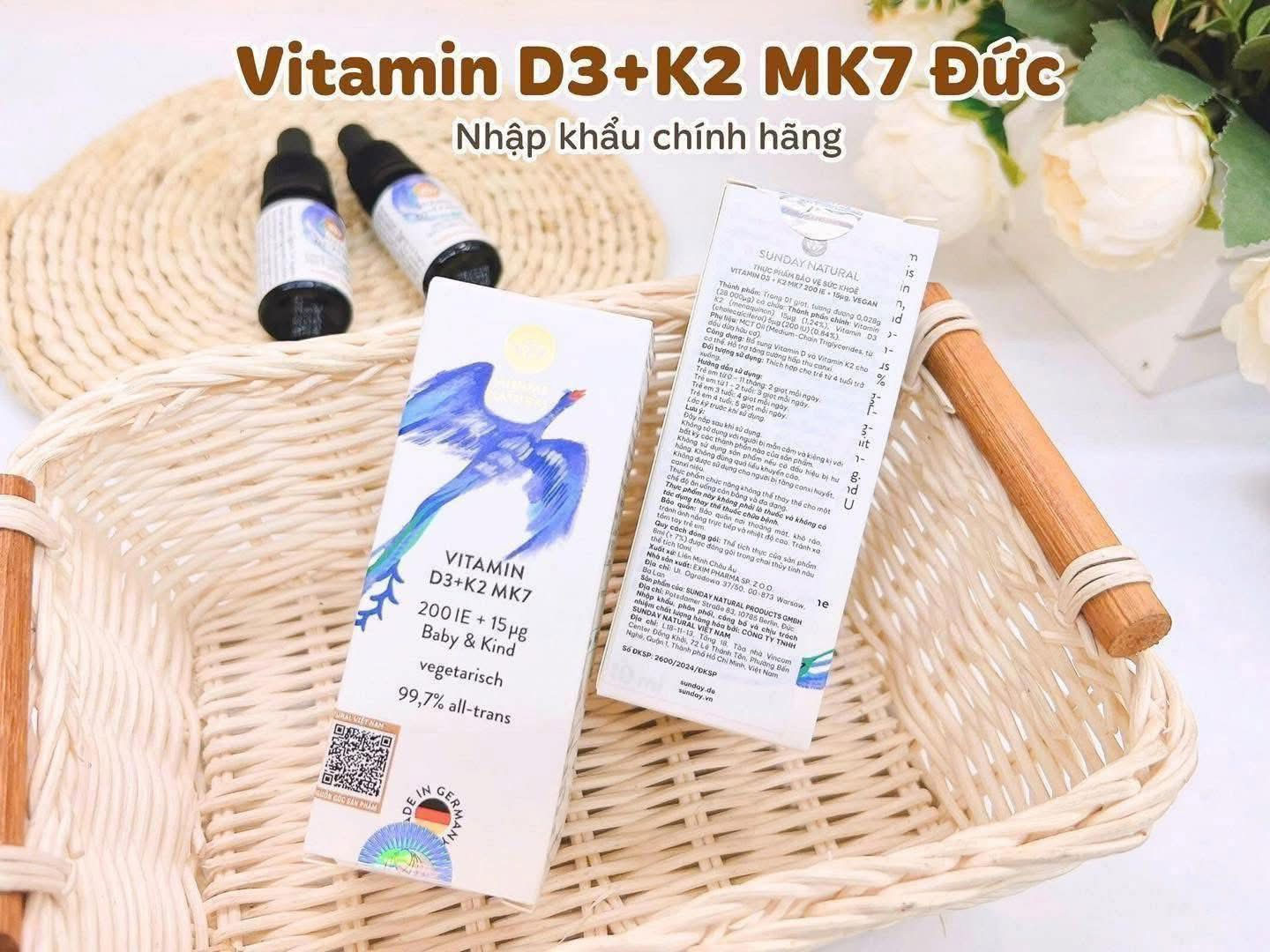 Bí Quyết Tăng Chiều Cao Cho Bé: Khám Phá Vitamin D3 K2 MK7 200IE Sunday Natural Đức