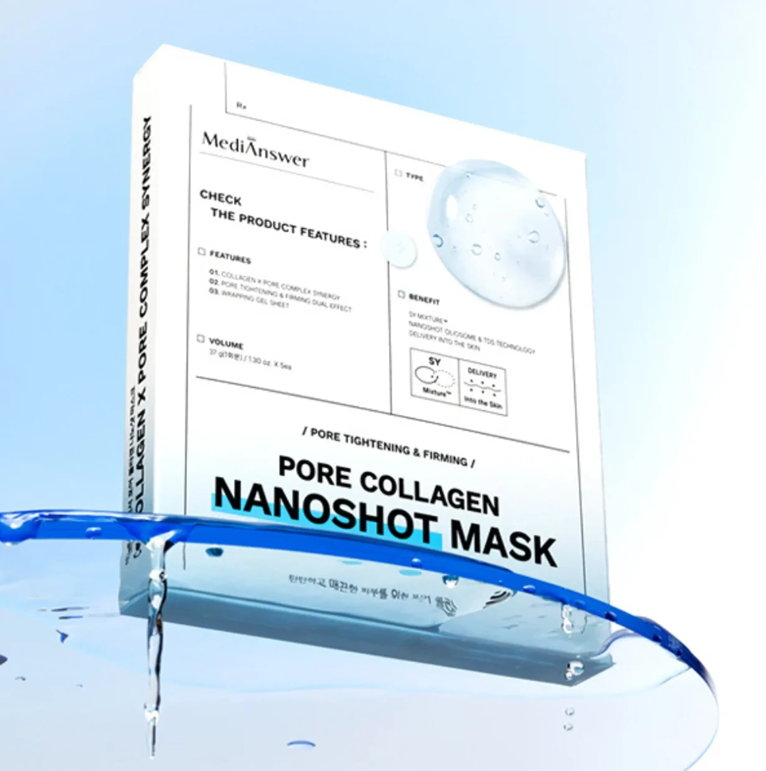 Mặt nạ MediAnswer Pore Collagen Nanoshot Mask 37g x 5 miếng Hàn Quốc