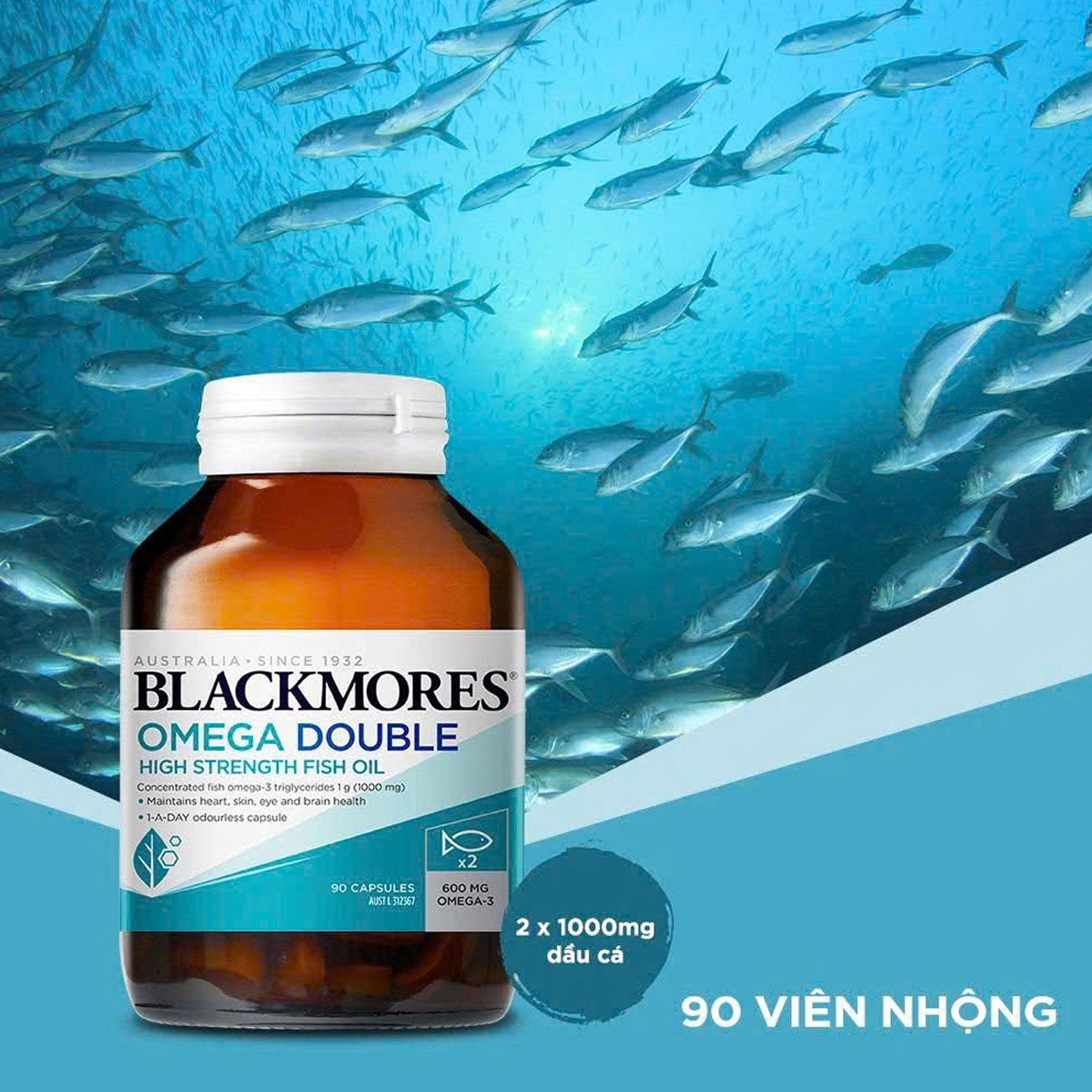 Giới thiệu Blackmores Omega Double High Strength Fish Oil: Gấp đôi hàm lượng, nhân đôi tinh khiết