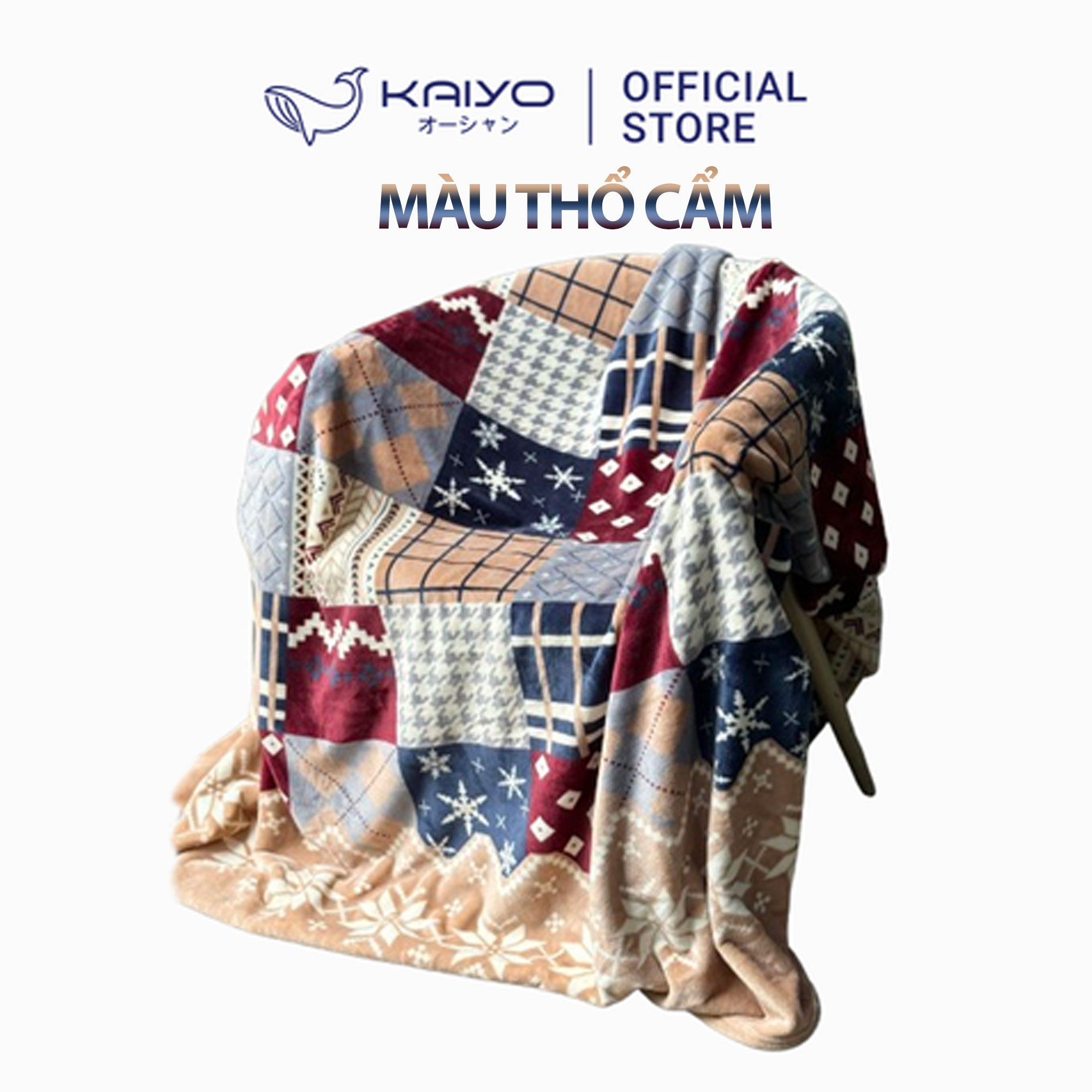 Chăn băng lông tuyết Kaiyo màu thổ cẩm
