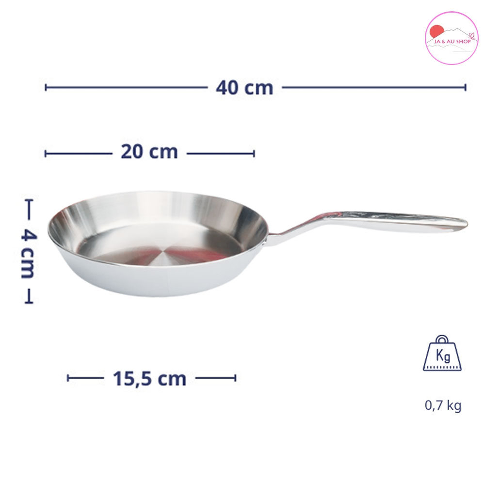 Chảo Inox 316 Kaiyo 20cm 5 Lớp Đáy Liền (KIP-3772) 4