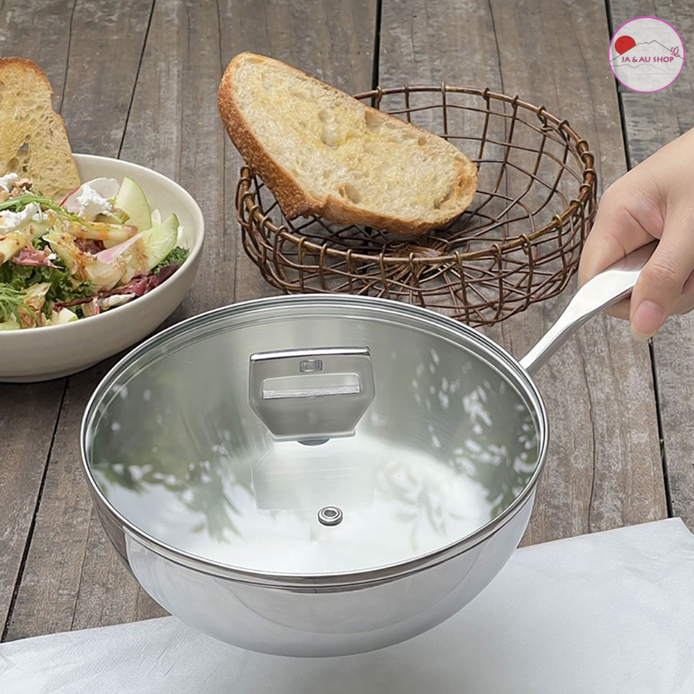 Chảo Inox 316 Liền Khối 5-Ply Premium Kaiyo - Sâu Lòng Đường Kính Vung 20cm 4