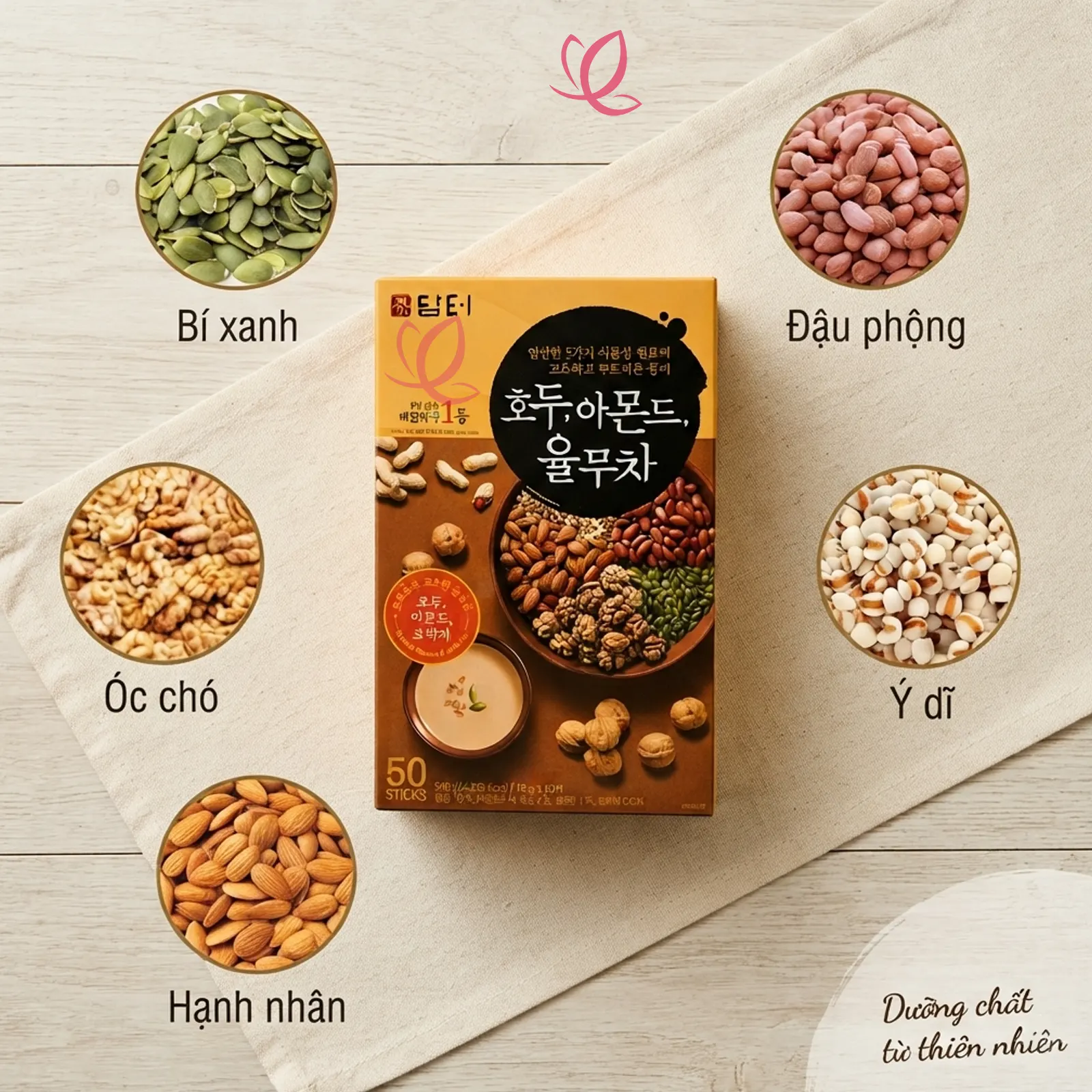 Bột ngũ cốc Damtuh hộp vàng 50 gói – Quy cách và đặc điểm
