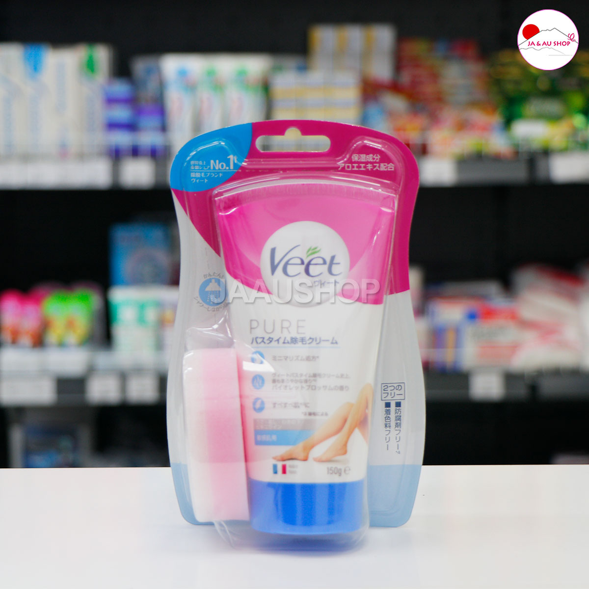 Kem tẩy lông Veet Pure dành cho da nhạy cảm màu xanh dương Nhật Bản 150g giúp loại bỏ lông hiệu quả