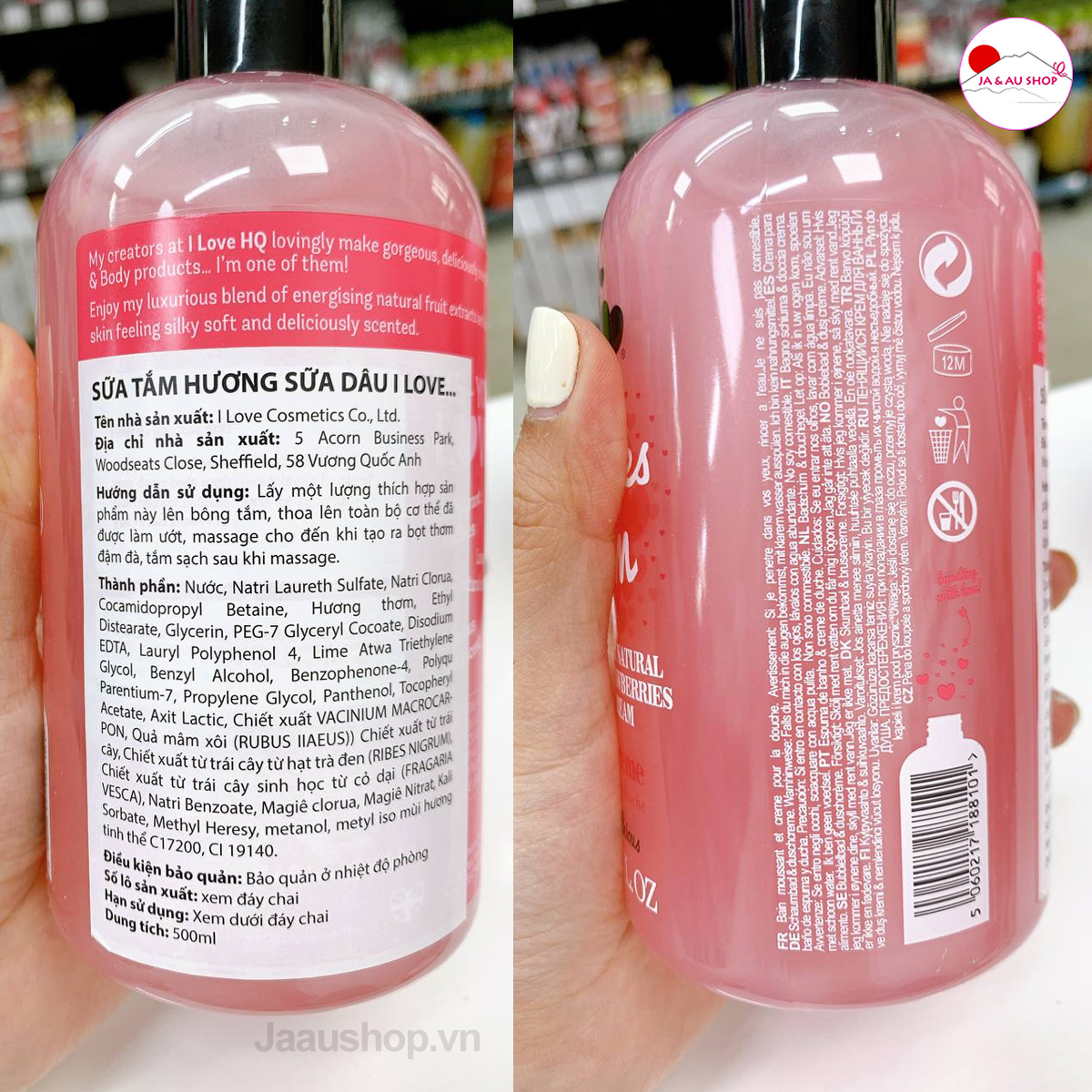 Set 2 Chai Sữa Tắm Hương Dâu I Love... Bath & Shower Creme Strawberries