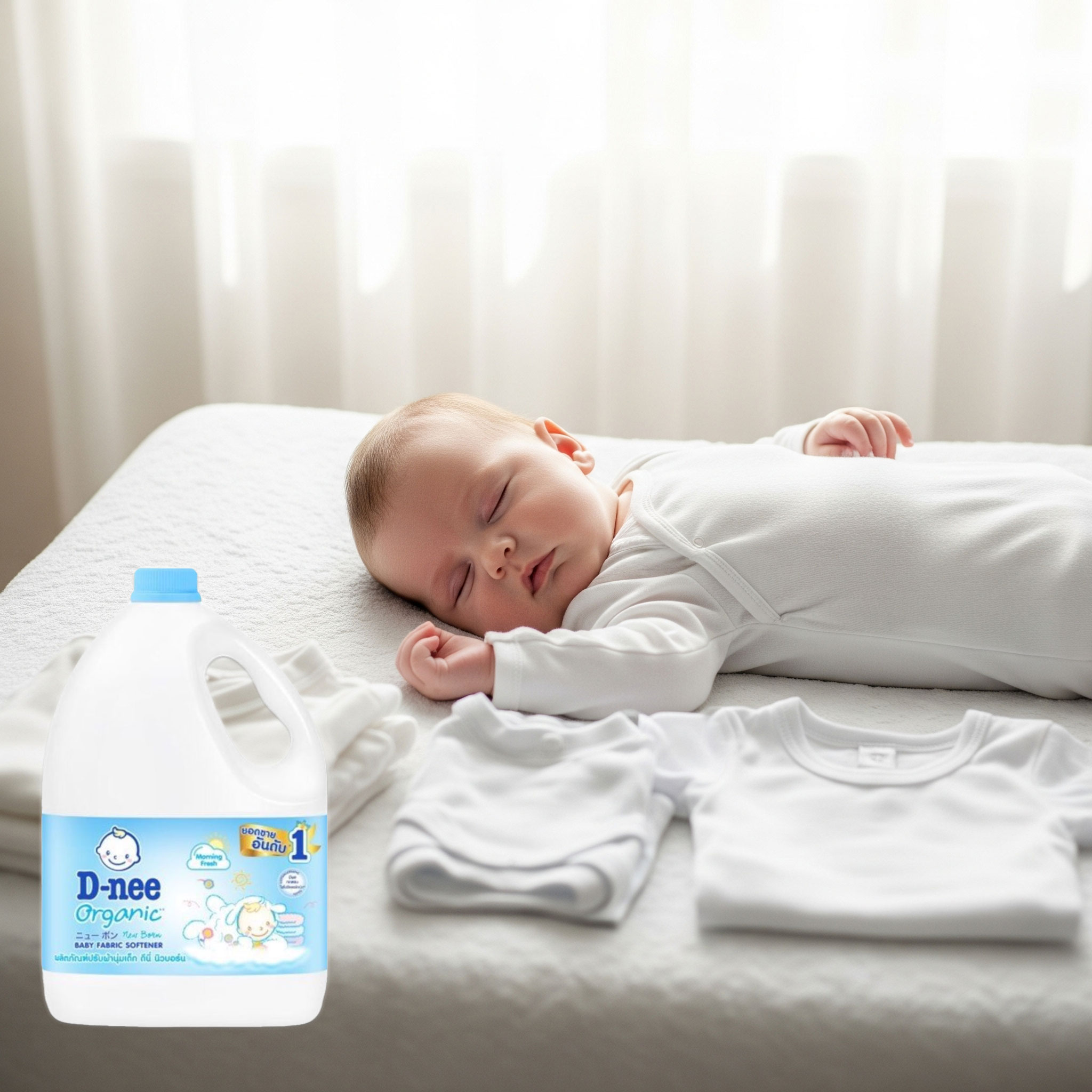 Công dụng Nước xả mềm quần áo em bé Dnee Morning Fresh