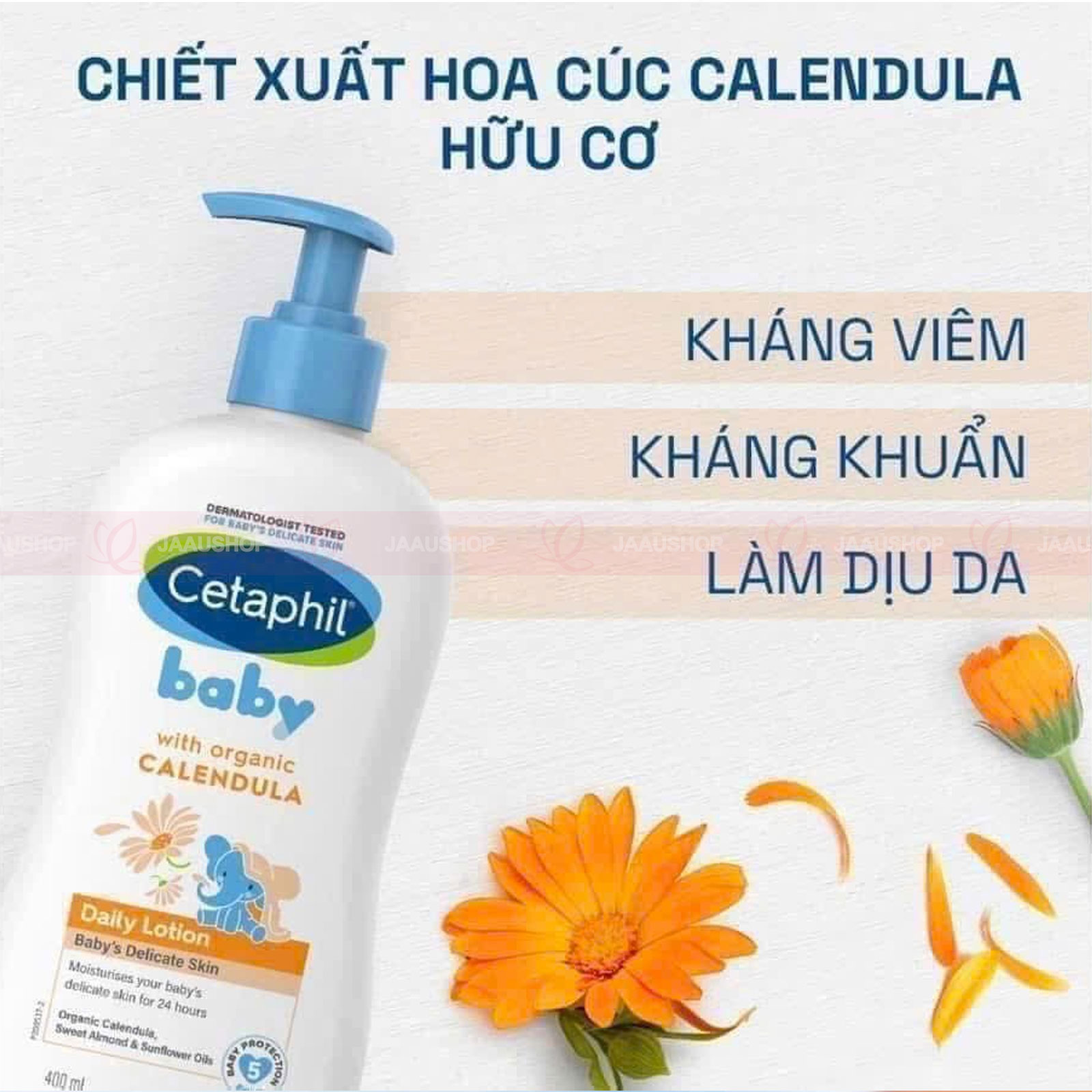Sữa tắm gội cho bé Cetaphil Baby hoa cúc Calendula Đức 11