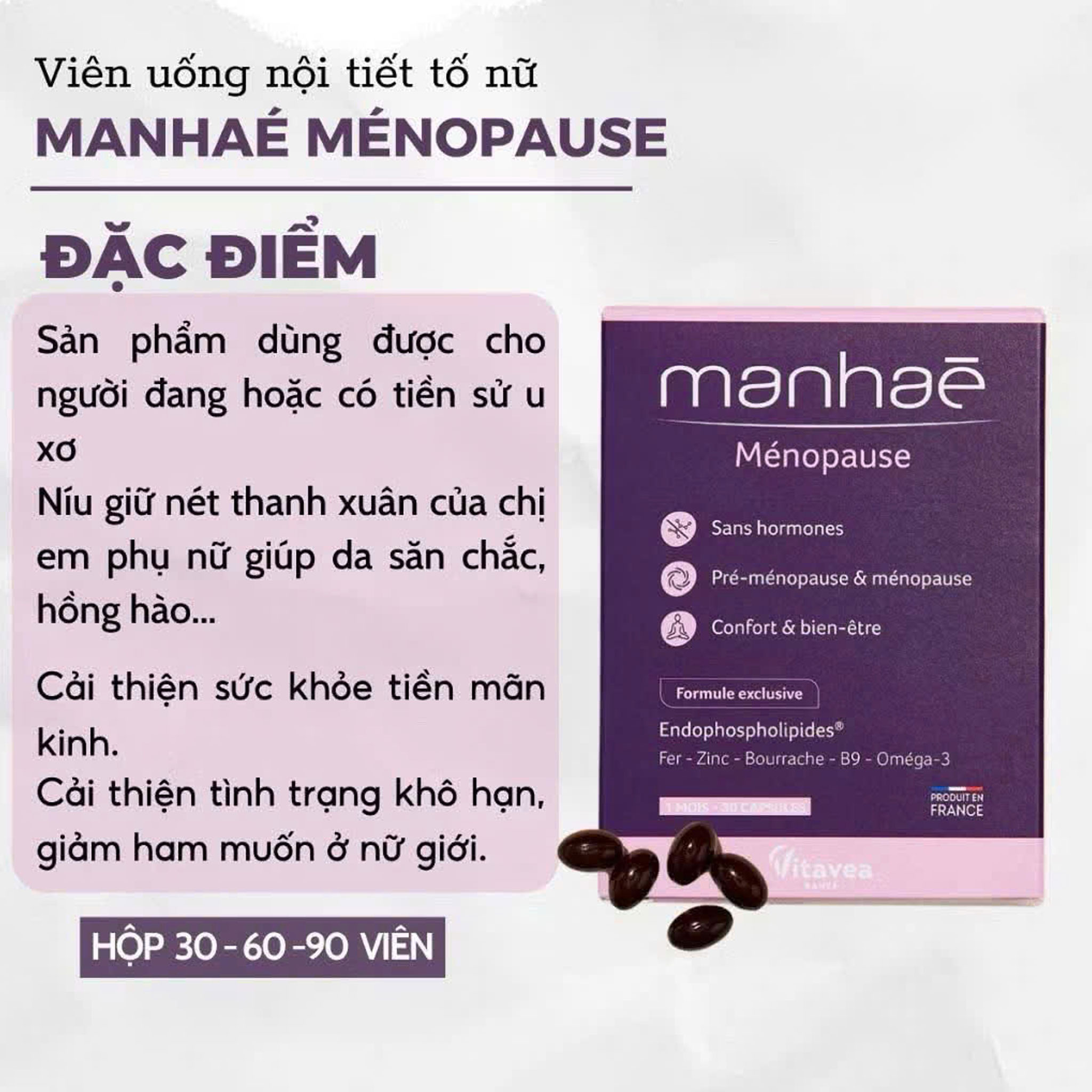 Giới thiệu chung về sản phẩm Manhae Menopause 90 viên
